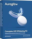Auraglow Teeth Whitening Kit, LED Accelerator Light, 35% Carbamide Peroxide Teeth Whitening Gel, 20+ Whitening Treatments, (2) 5mL Whitening Gel Syringes, Whiten Teeth Faster