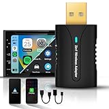 DYUZO 2in1 CarPlay Android Auto Wireless Adapter, Mini Car Play Android Auto Cars Stick, Stability Automatic Connection for OEM Wired CarPlay Android Auto 2025 Upgrade, Black