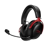 HyperX Cloud III Wireless – Gaming Headset for PC, PS5, PS4, up to 120-hour Battery, 2.4GHz Wireless, DTS Spatial Audio, 53mm Angled Drivers, Memory Foam, Durable Frame, 10mm Microphone, Black/Red