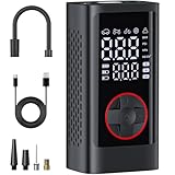 JUSUOX Tire Inflator Portable Air Compressor, Cordless Air Pump for Car Tires, 150PSI Portable Tire Inflator for Car, LCD Dual Screen, Electric Air Pumps for Car Bike Motorcycle Balls