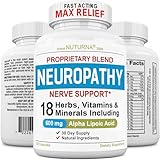 Neuropathy Support Nerve Supplement with 600 mg Pure Alpha Lipoic Acid - Maximum Strength Formula, Fortify Nerves in Fingers, Hands, Toes, & Feet - Best Peripheral Relief Support - 120 Capsules