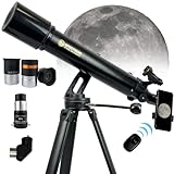 SpectrumOI Telescope for Kids, Telescope for Adults Astronomy Gifts, Telescope for Kids 8-12 - Premium AZ Refractor Telescope 90mm Aperture with Aspherical Eyepiece