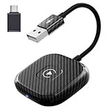 Wireless CarPlay Adapter for Apple iPhone，Wireless Carplay USB Dongle Converter Wired Carplay to Wireless, Support Online Update Plug and Play,Fit for Cars Built-in Wired CarPlay (Carbon)