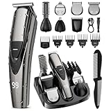 Beard Trimmer for Men SHPAVVER,17-Pc Set Rechargeable Hair Clippers Kit with Safety Lock,Mens Grooming Kit for Hair Beard Body & Nose,Gifts for Men