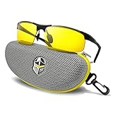 BLUPOND Night Vision Glasses for Driving For Men Women - Yellow Tint Anti Glare Glasses for Nighttime - Knight Visor