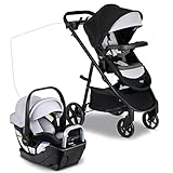 Britax Willow Brook S+ Baby Travel System, Infant Car Seat and Stroller Combo with Alpine Base, ClickTight Technology, SafeWash Insert and Cover, Glacier Onyx