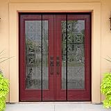 Fiberglass Magnetic Screen Door, Self Sealing Magnets Door Screen, Reinforced Heavy Duty Mesh Net Closure for Sliding Door, Patio, Bedroom-Hands Free, Fit Doors Size Up to 60 x 80 Inch, Black