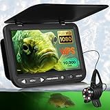 FishPRO (2024 Upgrade) Underwater Fishing Camera 7'' HD 1080P (No Need Learn) Ice Fishing Camera w/10,000mAh Li-Battery, IR & LED for Dark, USB-C, Portable Ice Fishing Fish Finder Camera, 25m/82ft