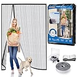 Heavy Duty Door Screen Magnetic Closure, LOVIGA 2024 Thickened Fiberglass Screen Door Mesh, Side Opened, Kids/Pets Friendly, Fine Mesh Keep Bugs Out Fit Door Size up to 70 Inch X 80 Inch