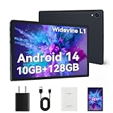 HiGrace 10 inch Tablet, Android 14 Tablet Octa Core Processor, 10GB+128GB/1 TB Expansion, 1280x800 HD IPS Display, Wi-Fi 6, Dual Camera, 5000mAh Battery Powerful Performance Tablet – Black