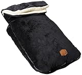 JJ Cole Bundle Me Sherpa-Lined Toddler Car Seat Cover and Bunting Bag - Weather Resistant Stroller Accessory and Winter Baby Essential in Black