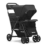 Joovy Caboose Too Ultralight Graphite Stand-On Double Stroller with Universal Car Seat Adapter, 3-Way Reclining Seats, Option to Use Rear Seat, Bench Seat, or Standing Platform