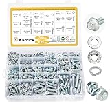 Kadrick 700Pcs Grade 8.8 Metric Bolt Assortment, M6 M8 M10 Flange Hex Heavy Duty Bolts and Nuts Kit,M6 x1.0 M8 x1.25 M10-1.25 (12mm to 45mm),Eco-Friendly Zinc Plated