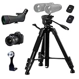 LCNCY Binocular and Spotting Scope Tripod Stand - Camera Tripod - Universal Lightweight Travel Video Tripod - Compatible with Binoculars/Spotting Scope/Telescope/Astronomy Binoculars/DSLR