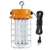 LED Temporary Work Light 100W 15000Lm 5000K Daylight White High Bay led Construction Light with Hook Portable Linkable Durable LED Job Site Lighting for Damp Location Indoor Outdoor Area Lighting