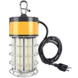 LED Temporary Work Light 100W 5000K 12,000lm, JC-LGL Outdoor Construction Lights Job Site Lighting 10ft Cord Dust Waterproof Hanging Lightin