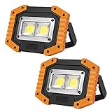 LED Work Light, OTYTY Rechargeable Work Light Portable Flood Lights Magnetic LED Light for Outdoor Camping Hiking Emergency Car Repairing Job Site Lighting 2 Pack