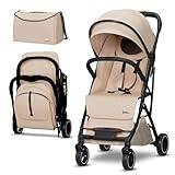 Little Luca's Compact Travel Stroller for Airplane - Folding Stroller Lightweight Travel w/Convertible Change Mat Bag & Secure Brake - Carry On Stroller for Plane, Strollers for Newborns to Toddlers