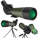 LULOLO 25-75x85 UHD Spotting Scope with Tripod Carrying Bag & Upgraded Phone Adapter - Super Bright BAK4 Prism Waterproof Spotting Scopes for Target Shooting, Hunting, Bird Watching, Wildlife Viewing