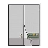 MAGZO Magnetic Screen Door Fit Door Size 72 x 80 Inch, Screen Size 74" x 81" Strong Magnet French Door Screen, Fiberglass Heavy Duty Door Mesh with Hook & Loop for Sliding Door, Gray