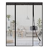 Ngreen Magnetic Screen Door Mesh - Heavy Duty Double Doors Screen Closure with Magnets for Sliding, Patio, French, Front and Back Door, Kid and Pet Friendly, Easy Install