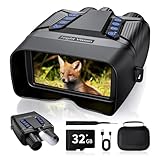 Night Vision Goggles, 4K Night Vision Binoculars, 5000mAH Rechargeable Infrared Binoculars with 3' Large Screen, 8X Digital Zoom External Flashlight for Camping(Black)