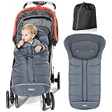 Orzbow Universal Footmuff for Stroller, Winter Warm Baby Stroller Bunting Bag, Waterproof Windproof Warm Polar Fleece Lined for Toddler Stroller Sleeping Bag, Grey