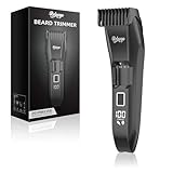 REHOYO Beard Trimmer for Men – Professional Cordless Waterproof Hair Clippers, 20 Length Adjustable Dial, Electric Mustache/Face Trimmer with Stainless Steel Blade for Facial Hair, Beard Grooming