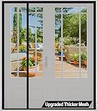 Reversible Left Right Side Opening Wide Magnetic Screen Door Fits Door to 70 x 80, Heavy Duty Mesh French Bug Door Screen Magnetic Closure for Front, Patio Sliding Door,Screen 74