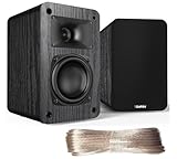 Saiyin Passive Bookshelf Speakers,3.5-Inch Woofer with Horn Tweeter,Needs Amplifier to Operate for Desktop Stereo or Home Theater Surround Sound,Wall Mountable,Include 20 Gauge Speaker Wire Cable(OFC)