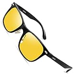 SAMNI Night Driving Glasses – Anti Glare Night Vision Glasses Yellow Tinted Lens Polarized for Men Women