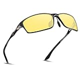 SAMNI Night Driving Glasses Polarized Anti-glare Night Vision Glasses Yellow Tinted TAC Lens for Men Women