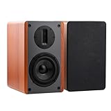 SAMTRONIC Passive Bookshelf Speakers 5.25" High Output Woofer & 4 inches Ribbon Tweeter Bookshelf Speaker one Pair Pair - Needs Amplifier or Receiver to Operate (Brown)