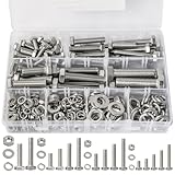 SHAOHUA M6 M8 M10 M12 Bolts Assortment, 232PCS Nuts and Bolts Assortment Kit, A2-70 Bolts, 304 Stainless Steel Bolts and Nuts Kit, 15 SAE Sizes Metric Screws Assortment Kit with Storage Case