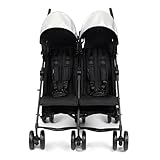 Summer Infant 3Dlite Folding Lightweight Side by Side Double Stroller with 5-Point Safety Harness for Infants and Toddlers, Black