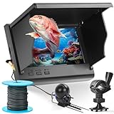 Underwater Fishing Camera, Fish Finder, Infrared Night Vision, Wide Angle, IP65 Waterproof, with 5 Inch IPS Display, for Ice, River and Boat (4.3 inch)