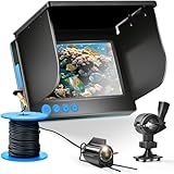 Underwater Fishing Camera, Portable Fish Camera, 8000mAh Li-Battery, Wide-Angle Infrared LED Night Vision Camera, Host IP65 Waterproof, with 5 inch IPS Display for Ice, River and Boat Kayak Fishing.