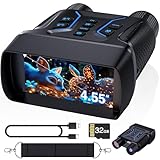 Upgraded Night Vision Goggles, 4k Night Vision Binoculars, 4.55" Large Display, 1312 FT Full Dark, 32GB, 8X Digital Zoom, 36MP 7-L IR Night Vision for Camping, Bird Watching, Hunting, Gifts for Dad