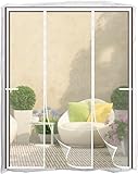 Upgraded Reinforced Magnetic Screen Door Fits Door 72x80, Double Door Screen Curtain for Sliding Door,Heavy Duty Fiberglass Mesh Retractable French Door Screen Magnetic Closure,White