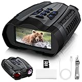 WISHBETY Night Vision Goggles,4K Night Vision Binoculars for Adult with 3.5" HD Screen,32GB TF Card for Photo and Video,9 Gear Infrared and 10X Digital Zoom for Outdoor Enthusiasts and Animal Watchers