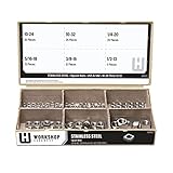 Workshop Hardware 107 Piece Fastener Assortment Kit, Square Nut Set, Gray, Stainless Steel