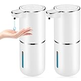 2 Pack Automatic Soap Dispenser,Automatic Liquid Soap Dispenser Touchless,13.4oz/380ml USB Rechargeabled Wall Mounted Smart Soap Dispenser for Bathroom Kitchen Dish Soap