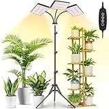 2024 LBW Grow Lights for Indoor Plants with Stand,642 LEDs Full Spectrum Standing Plant Light for Indoor Growing,Tall Floor Plant Lamp with 3/6/12H Timer,6 Brightness,3 Modes,75" Adjustable Tripod
