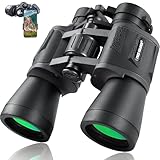 20x50 High Power Binoculars for Bird Watching 28mm Large Eyepiece Life Waterproof Binoculars for Hunting Hiking Concert Travel with Smartphone Adapter BAK4 Prism FMC Lens, Black