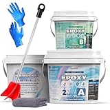 3 Gallon Kit Clear Garage Floor Epoxy Kit, Self Leveling Epoxy Floor Paint, Highly Durable Epoxy Floor Kit, Epoxy Resin Kit, Floor Epoxy Resin Coating for Garages, Concrete, Basements, Warehouses