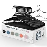 84pk Space Saving Hangers - Heavy Duty Clothes Hangers for Closet Organization, Space Saver Hangers for Pants Shirts Coats - Hanger Organizer with Magic Hangers, Closet Space Triangles - Made in USA