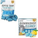 ACTIVE Dishwasher Cleaner And Septic Tank Treatment Pods Bundle - Includes 12 Month Supply Dishwasher Deodorizer & Septic Tank Treatment Pods