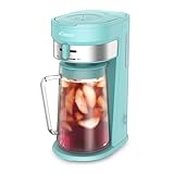 AEMEGO Iced Tea Maker, Brewing System with 2.5-quart Glass Pitcher, sliding strength selector, Stainless Steel Decoration, Reusable Filter (Green)