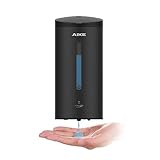 AIKE Wall-Mount Automatic Liquid Soap Dispenser 27oz Large Capacity Matte Black Anti-Spots Coating Model AK1205