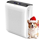AROEVE Air Purifiers For Home Large Room Up to 1504 Sq Ft with Air Quality Sensors, Washable Filters, Filters Pet Dander, Pollen, Smoke, Dust for Bedroom Office, MK07 White